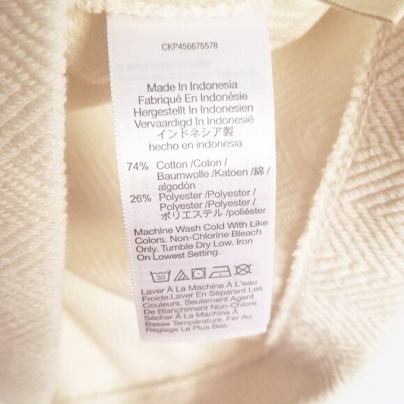 Madewell Brushed Herringbone Jacquard Turtleneck Top Funnel Neck Cream Ivory S - Picture 10 of 16